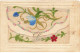 CARTE BRODEE #MK33987 SOUVENIR FLEURS - Embroidered