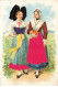 CARTE FANTAISIES #MK33972 DEUX FEMMES EN COSTUME TRADITIONNEL  ALSACIENNE CARTE TISSUS - Femmes