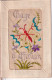 XXX - GAGE D'AFFECTION - CARTE DOUBLE FANTAISIE BRODEE AVEC PAPILLON  ET FLEURS - FEUILLET - Brodées