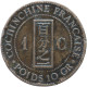 LaZooRo: French Cochin China 1 Cent 1879 F Scarce Hate - Cochinchina