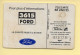 Télécarte 1991 : FORD FIESTA / 50 Unités / Numéro B1617B / 07-91 (voir Puce Et Numéro Au Dos) - 1991
