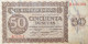 LOW NUMBER 000368* BILLET ESPAGNE SPAIN BANKNOTE 50 PESETAS 1936 VF / MBC- BILLETE ESPAÑA *COMPRAS MULTIPLES CONSULTAR* - 50 Pesetas