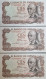 3x SEQUENTIAL NUMBER BILLETS ESPAGNE SPAIN BANKNOTE LOT 100 PESETAS 1970 UNC BILLETE ESPAÑA*COMPRAS MULTIPLES CONSULTAR* - 100 Peseten