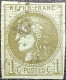 FRANCE Y&T N°39Cb. Cérès 1c Olive Foncé. Cachet Discret. - 1870 Ausgabe Bordeaux
