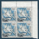 Monaco 1957 Les Oiseaux N°66,67 & 68a ** Bloc De 4, N°68 Variété E Final Tronqué TTB - Luftfahrt