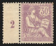 N°128, Millésime 2, Mouchon 30c Violet, Neuf * Trace De Charnière - B/TB - Neufs