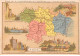 Chromos.AM14551.6x9 Cm Environ.Chocolat Aiguebelle.N°11.Carte Aude.Carcassonne.Narbonne.Castelnaudary - Aiguebelle