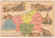 Chromos.AM14586.6x9 Cm Environ.Chocolat Aiguebelle.N°76.Carte Seine-Inférieure.Rouen.Le Havre.Dieppe.Gournay.Etretat - Aiguebelle