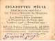 Chromos - COR10022 - Cigarettes Melia - Tabac - Alger - Manuy - 6x5 Cm Environ - Melia