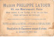 Chromos -COR11954 - Maison Philippe Latour - Homme - Jeu D'échecs - Fond Or  -  7x11cm Env. - Otros & Sin Clasificación