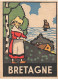 Chromos -COR11955 - La Phosphatine - Bretagne - Femme - Maison - Mer - Bateau  -  7x5cm Env. - Sonstige & Ohne Zuordnung