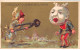 Chromos -COR11930 - Chocolat Guérin-Boutron - Femme - Clown - Fond Or -  6x10cm Env. - Guerin Boutron