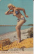 Florida For Sun, Fun And A Floridian Beauty  USA Young Woman Blonde Standing On The Beach Vintage 2 Sc - Sonstige & Ohne Zuordnung