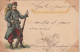 ZY 101-(69) BONNE ANNEE ( CORRESPONDANCE LYON 01/01/1904 ) - POILU AVEC BARDA - ILLUSTRATEUR - 2 SCANS - Other & Unclassified