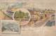 ZY 102- SOUVENIR DU CANAL DE SUEZ - CARTE COLORISEE MULTIVUES - ILLUSTRATION - 2 SCANS - Sues