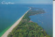 Captiva Floride  USA  Air View Very Long White Sand Beach On One Side Towns And Sailing Boats On The Other CM 2 Sc - Sonstige & Ohne Zuordnung