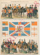 2 Vues Planche 1908 Armée Anglaise Grande-Bretagne Soldats Costumes Scottish Highlanders Cavalerie Horse Guards Drapeau - Autres & Non Classés