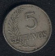 Peru, 5 Centavos 1934, CuNi - Peru