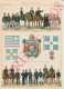 2 Vues Planche 1908 Armée Grecque Costumes Militaires Grèce Evzones Soldats Grecs Cavalerie Drapeau - Other & Unclassified