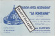 VP : Carte De Visite : "la Fontaine  " Hotel  Restuarant , SAINT MARTIN De BROMES , Gréoux Les  Bains ! - Visitenkarten