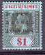 Straits 1922 MBE O/p $1 SG255 Mint - Straits Settlements