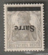 SARRE - N°1a * (1920) 2p Gris-olive - SURCHARGE RENVERSEE - Signé - - Nuovi