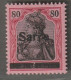 SARRE - N°16 * (1920) 80p Rouge Et Noir S/rose - - Unused Stamps