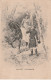 AA+ 11- " GALANT HOMMAGE " - CARTE FANTAISIE ILLUSTRATEUR - FEMME A CHEVAL ET HOMME AVEC BOUQUET - DECOR DE SOUS BOIS - 1900-1949