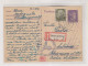 SLOVENIA  GERMANY  WW II 1942 MARIBOR MARBURG Registered Censored Postal Stationery To Ljubljana Italy - Slovénie