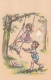 AA+ 126- " TIENS BON LA RAMPE  " - COUPLE D'ENFANTS JOUANT A LA BALANCOIRE - ILLUSTRATEUR G. BOURET - PUB. SAMARITAINE - Bouret, Germaine