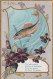 AA+ 129- " 1er AVRIL " - POISSON ET FLEURS - CARTE GAUFREE - Erster April