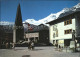 11880402 Saas-Fee Dorfplatz Mit Kirche Alphubel Taeschhorn Und Dom Saas-Fee - Sonstige & Ohne Zuordnung