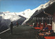 11877270 Saas-Fee Bergrestaurant Hannig Terrasse Mit Allalinhorn Feegletscher Ta - Otros & Sin Clasificación