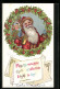 Präge-AK Der Weihnachtsmann Mit Einem Sack Voller Geschenke Auf Dem Rücken  - Santa Claus