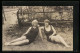 Foto-AK Zwei Junge Frauen Mit Altertümlichen Badehauben  - Mode