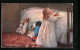 AK Evening Prayers, Betendes Mädchen Mit Puppen  - Gebraucht