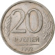 Russie, 20 Roubles, 1992, Saint-Pétersbourg, Cupro-nickel, TTB, KM:314 - Russland
