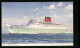 AK Passagierschiff Cunard R.M.S. Caronia, Der Dampfer Auf Hoher See  - Dampfer
