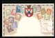 AK Briefmarken Von Montenegro, Landkarte Und Wappen  - Postzegels (afbeeldingen)