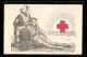 Künstler-AK Rot-Kreuz-Schwester Bei Einem Verwundeten Soldaten, Rot-Kreuz-Sonne  - Croix-Rouge