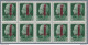 1944 RSI, N. 490 25c. Verde BLOCCO DI 10 MNH** Firmato Raybaudi Su Ogni Valore - Otros & Sin Clasificación