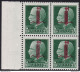 1944 RSI, N° 490 25c. Verde QUARTINA MNH/** Firmata Oliva - Sonstige & Ohne Zuordnung