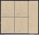 1944 RSI, N° 490 25c. Verde QUARTINA MNH/** Firmata Oliva - Other & Unclassified