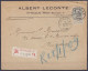 Env. "Albert Lecomte" En Recommandé Affr. N°78 Càd ST-NICOLAS /2 DECE 1908 Pour (rare Destination !) BANGKOK Siam (au Do - 1905 Grosse Barbe