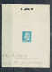 176 Pasteur 50 C. Bleu Epreuve Datée Et Signée Du Chef De Cabinet Du Ministre Avec Marque Atelier - 1922-26 Pasteur