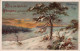 H1890 - Litho Spruchkarte Heiland Krippe Weihnachtskrippe - Glückwunschkarte Weihnachten Winterlandschaft - Andere & Zonder Classificatie