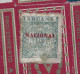 1942 ADUANA. Sobrecarga NACIONAL En Rojo—Usado En Caja De Cuchillas De Afeitar Maravilla - Fiscale Zegels