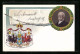 Künstler-AK Portrait Von Bismarck Mit Wappen  - Personnages Historiques
