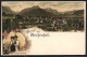 Lithographie Bad Reichenhall, Ortspanorama, Frauen In Trachten  - Bad Reichenhall