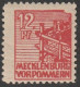 SBZ- Mecklenburg-Vorpommern: 1946, Plattenfehler: Mi. Nr. 36 II, Freimarke: 12 Pfg. Neubau Eines Hauses.  */MH - Usados